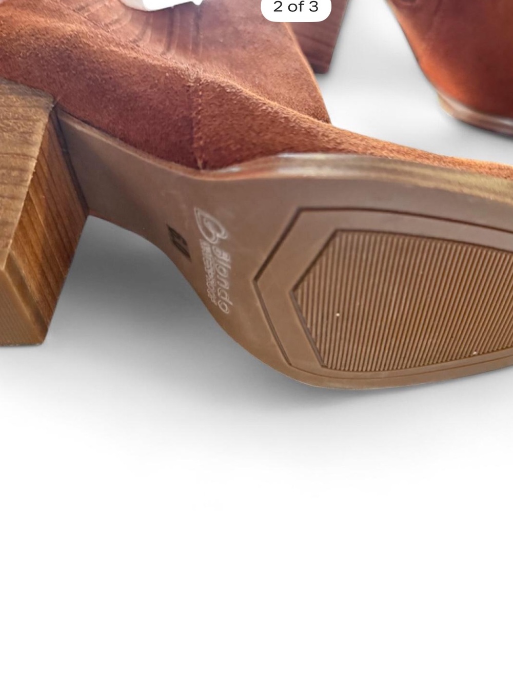 Women's Blondo Suede Ankle Boots in Cognac - Picture 2 of 3